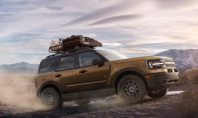 2023 Ford Bronco Sport Exterior Driving in Desert With Luggage Rack