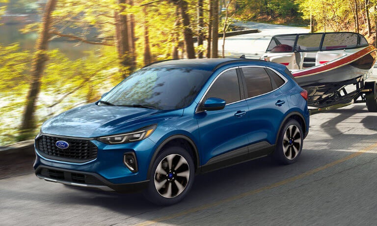 2023 Ford Escape Exterior On Forest Road Towing Boat